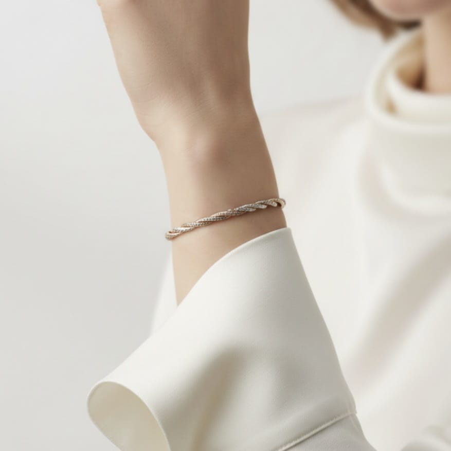 Shri Modi Jewellers - Twisted Chain Silver Bracelet